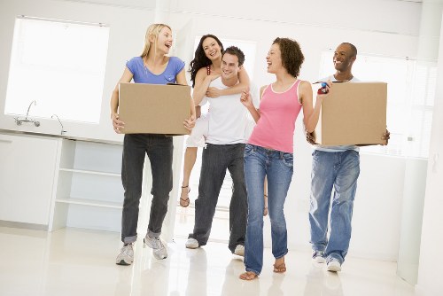 Moving team preparing items safely outside a Crystal Palace property