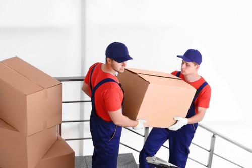 Office relocation planning in Crystal Palace with desks and boxes prepared for moving