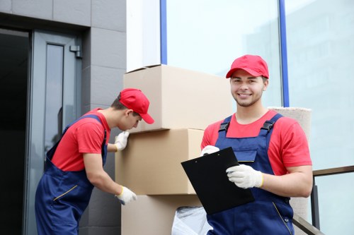 Packed boxes and household items ready for truck hire