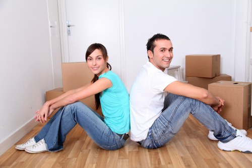 Packing and loading household items into a van