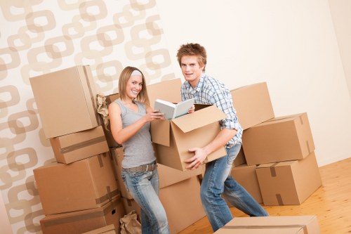 Removal team loading boxes for a local move in Crystal Palace